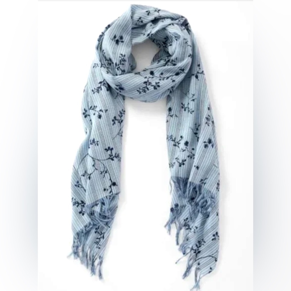 NWT J.Jill ~ NEW Very Pretty Spring Blooms Striped Scarf